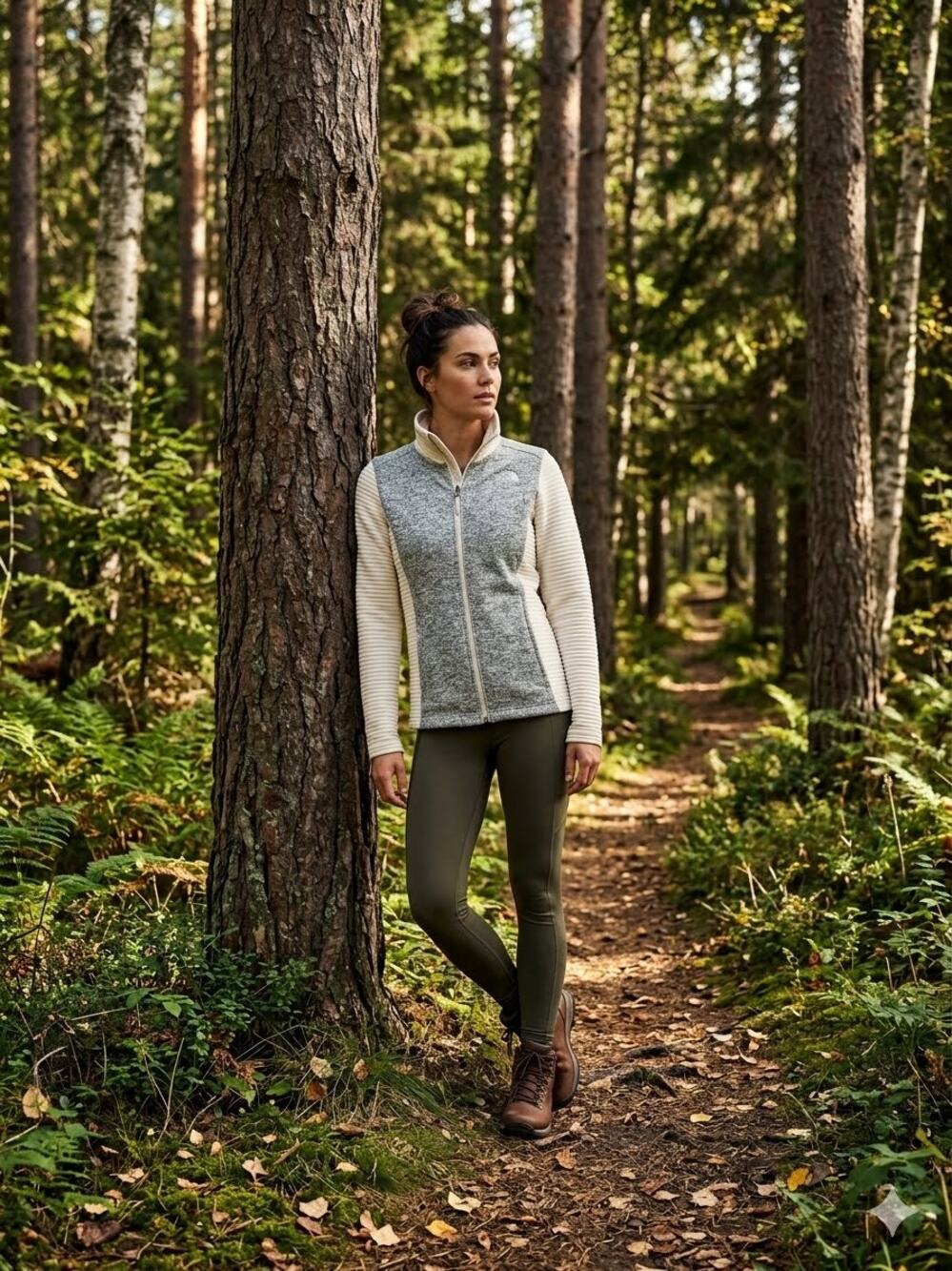 North Face Women's Indi Full-Zip Fleece Jacket mixed-media sweater-knit small
